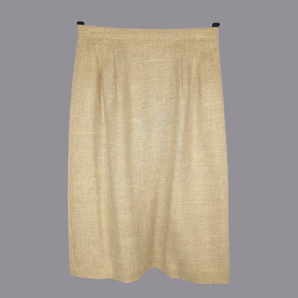 Vintage Knit Tweed Pencil Skirt X Small Tan